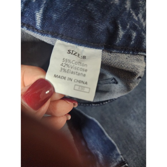 Womens Wide Leg Jeans Medium Wash 4 Pocket Size 8 - Picture 10 of 12